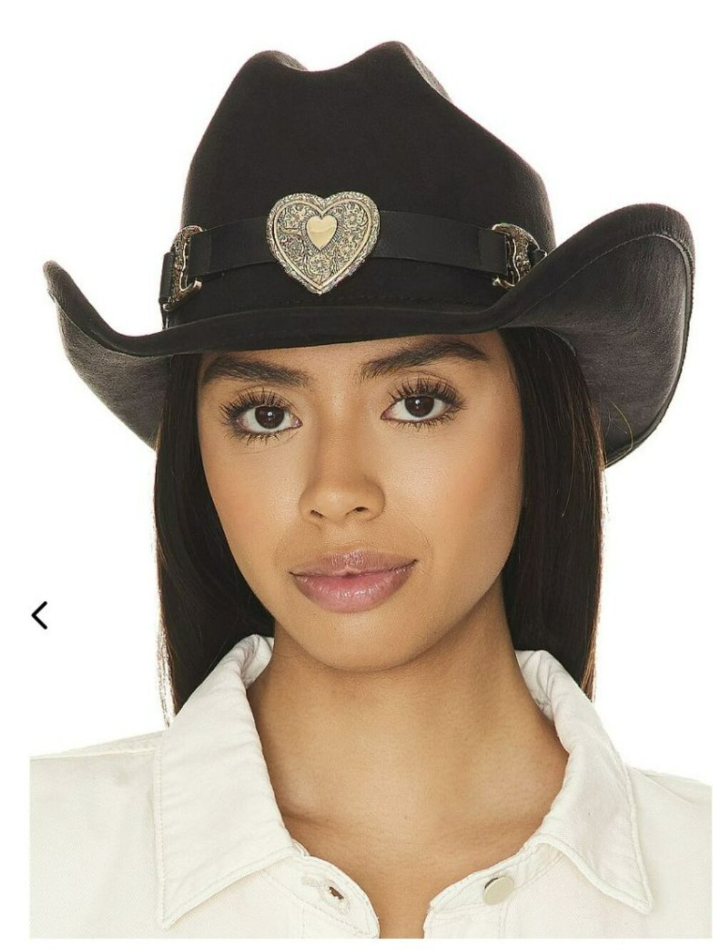 8 Other Reasons Black Suede Western Cowboy Hat Gold Heart